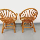 Pair of vintage rattan armchairs from the 60s