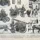 Old engraving 1898, Firefighter, ambulance, fire, rescue • Lithograph, Original plate