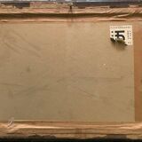 Antique painting, landscape study of reflections on water, 20th century