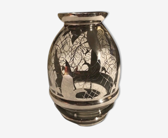 Vase cristal decor argent