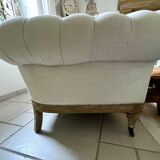 Chesterfield linen sofa