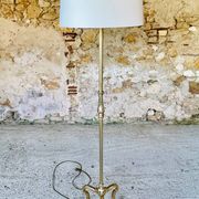 Lampadaire laiton vintage, tripode circa 1960s