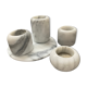 Series of 4 vintage candle holders in Carrara marble
