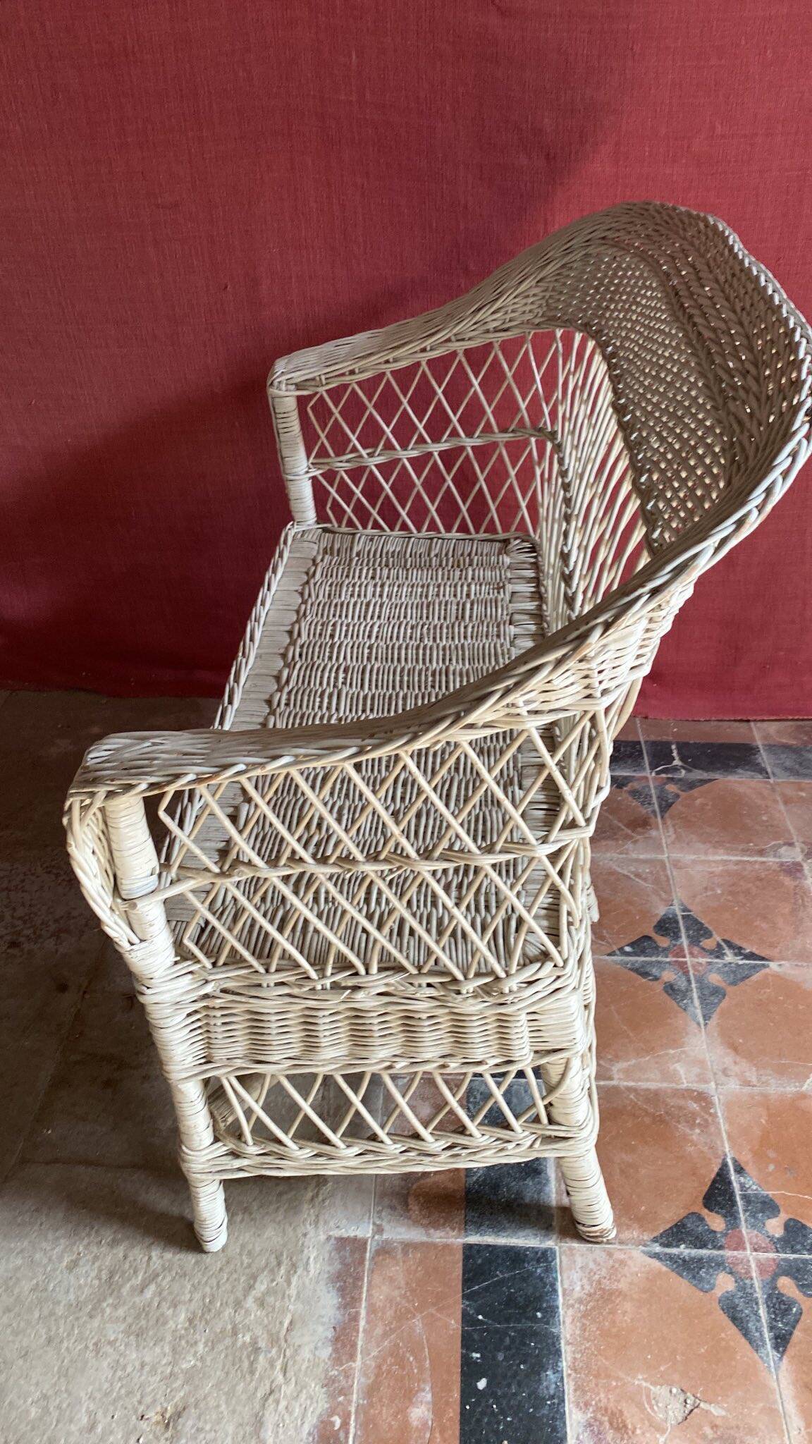 Outdoor White Rattan Sofa