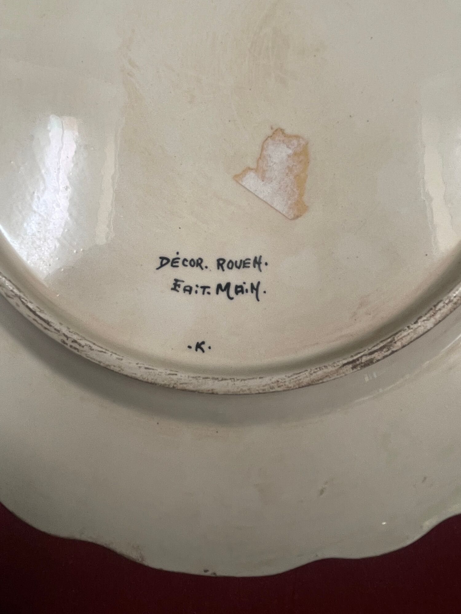 Plate in earthenware of Desvres