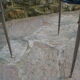 Side table black glass top and metal base