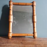 Turned wooden frame mirror 19.5 x 14