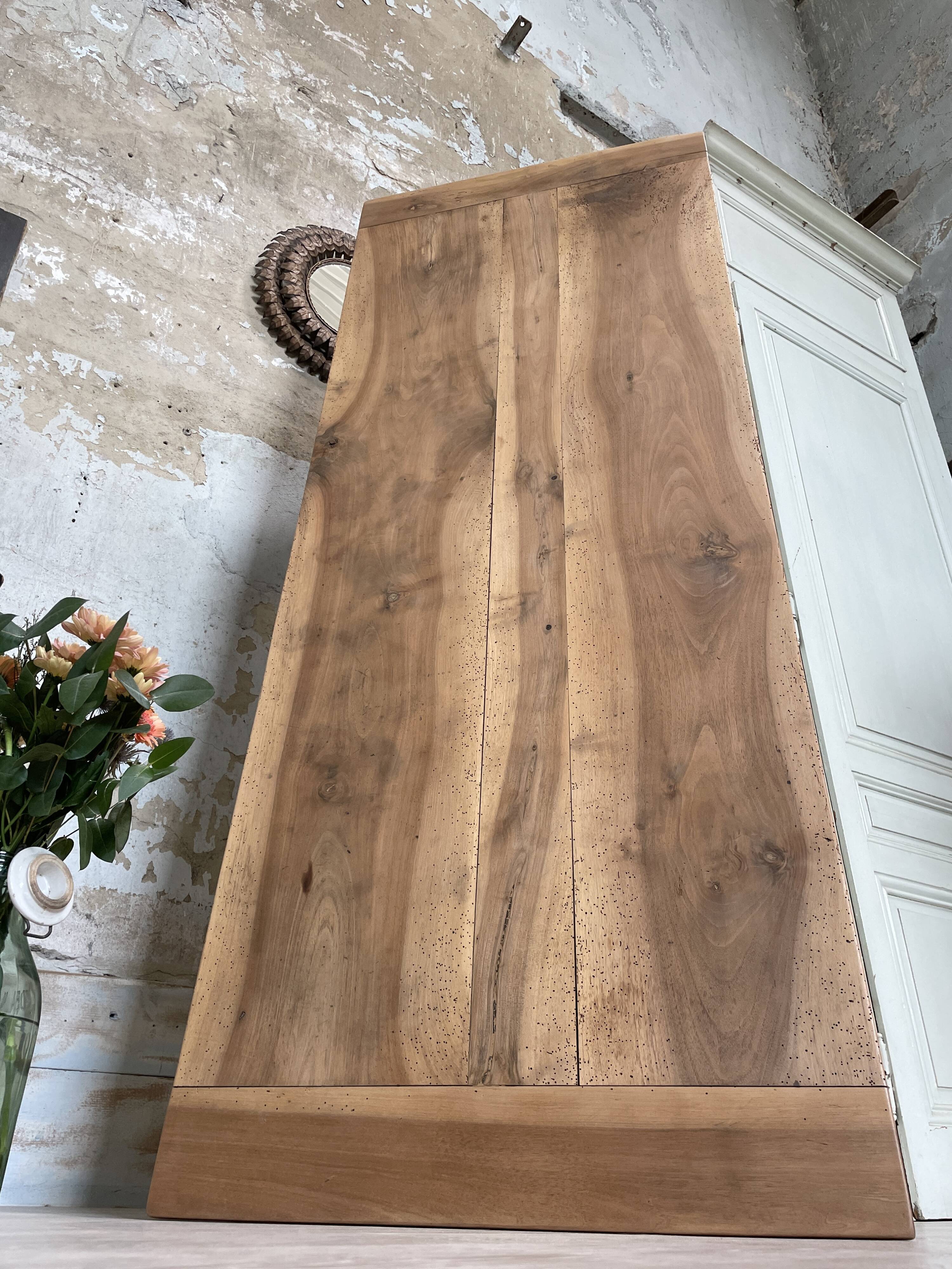 Vintage farmhouse table with spindle legs.