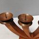 Candlestick/Advent candle holder, made of wood with 4 copper candle holders