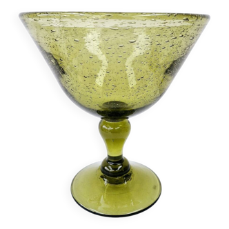 Vintage fruit bowl blown glass biot glassware unique piece