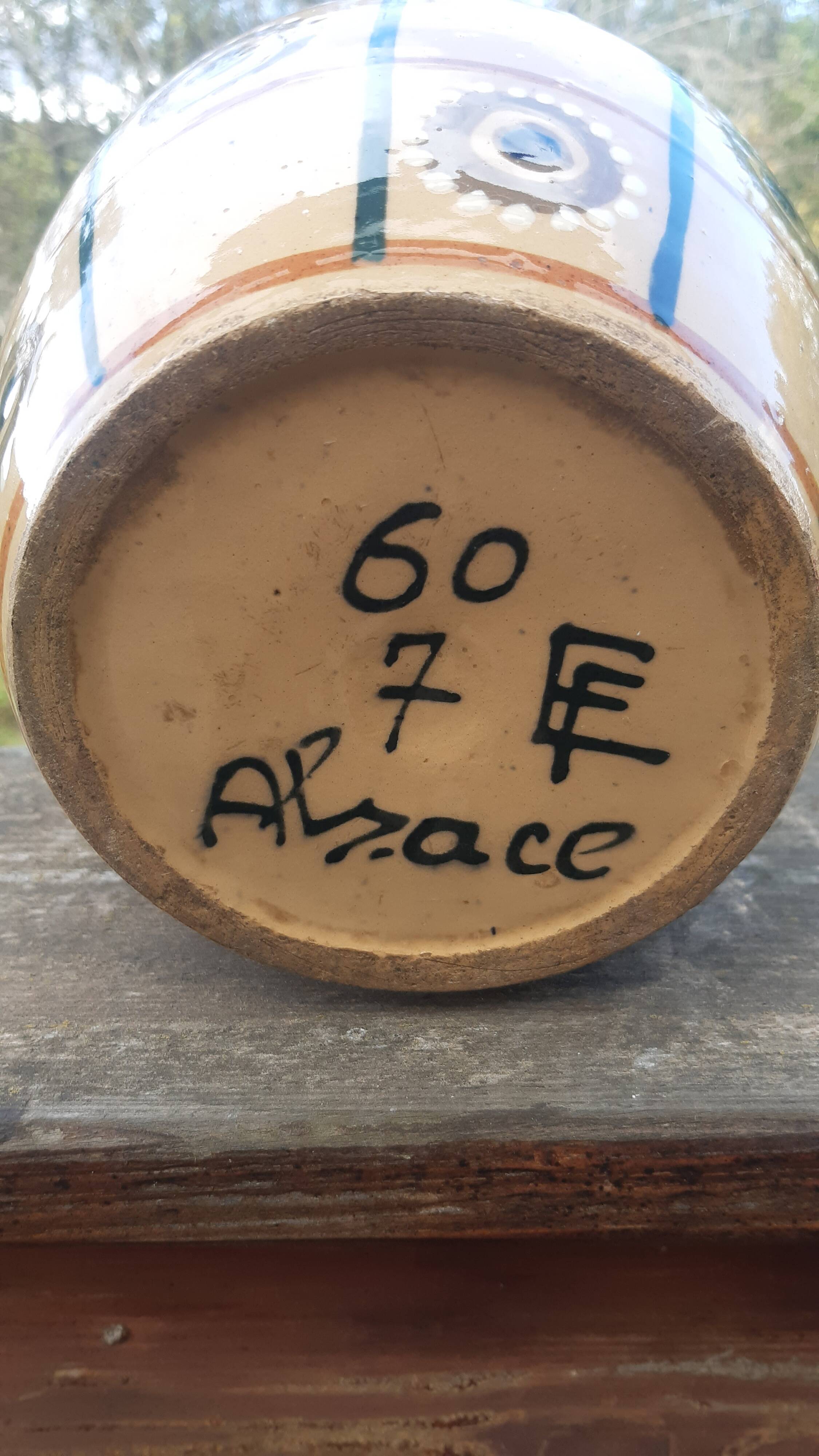 Léon Elchinger enamelled terracotta vase