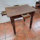 Old oak game table with 4 drawers