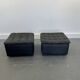 Grands poufs suisses en cuir gris patiné de De Sede, années 1970, lot de 2