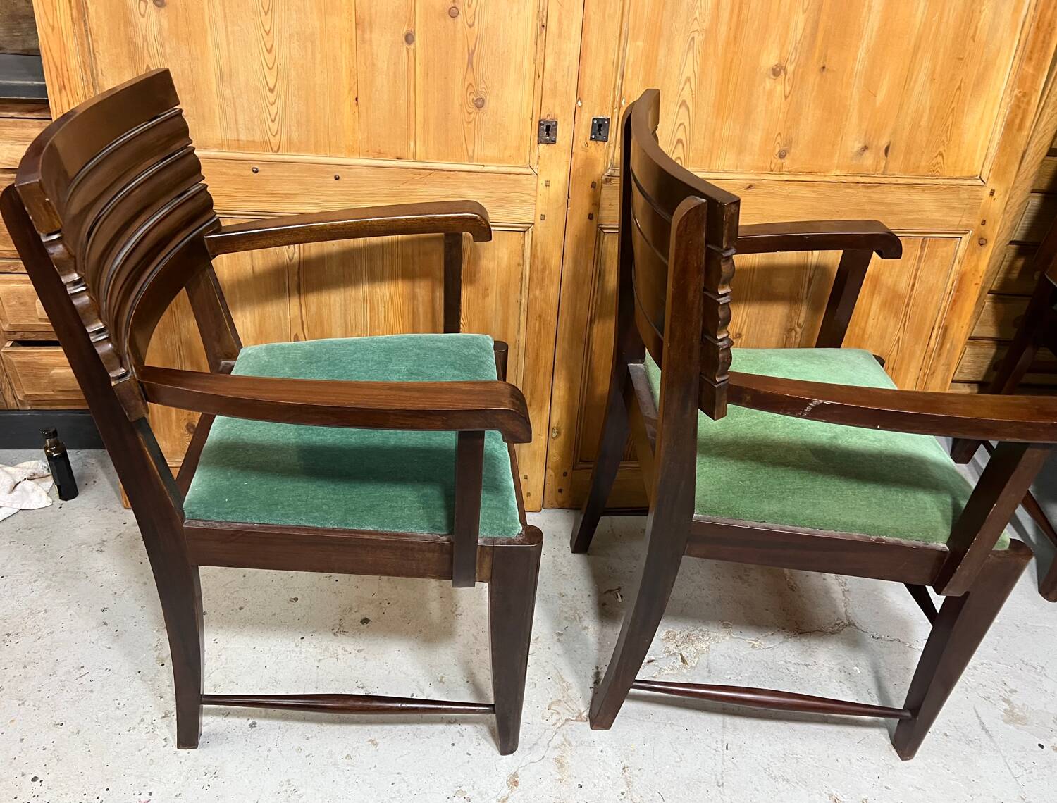 Set of 6 chairs and 2 armchairs by Gaston Poisson