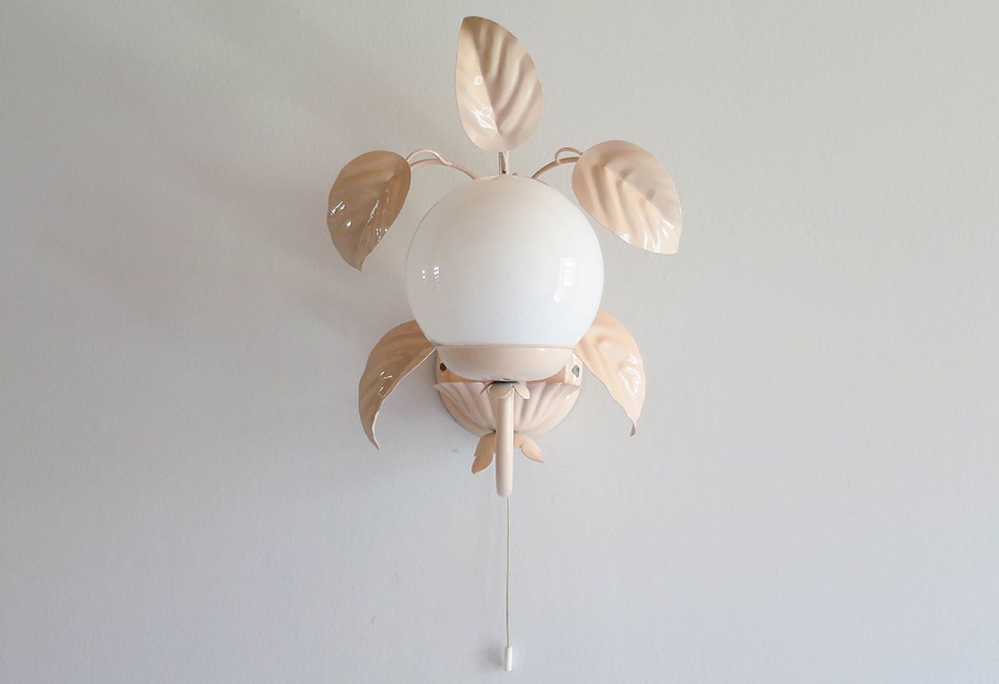 Applique feuilles rose poudré
