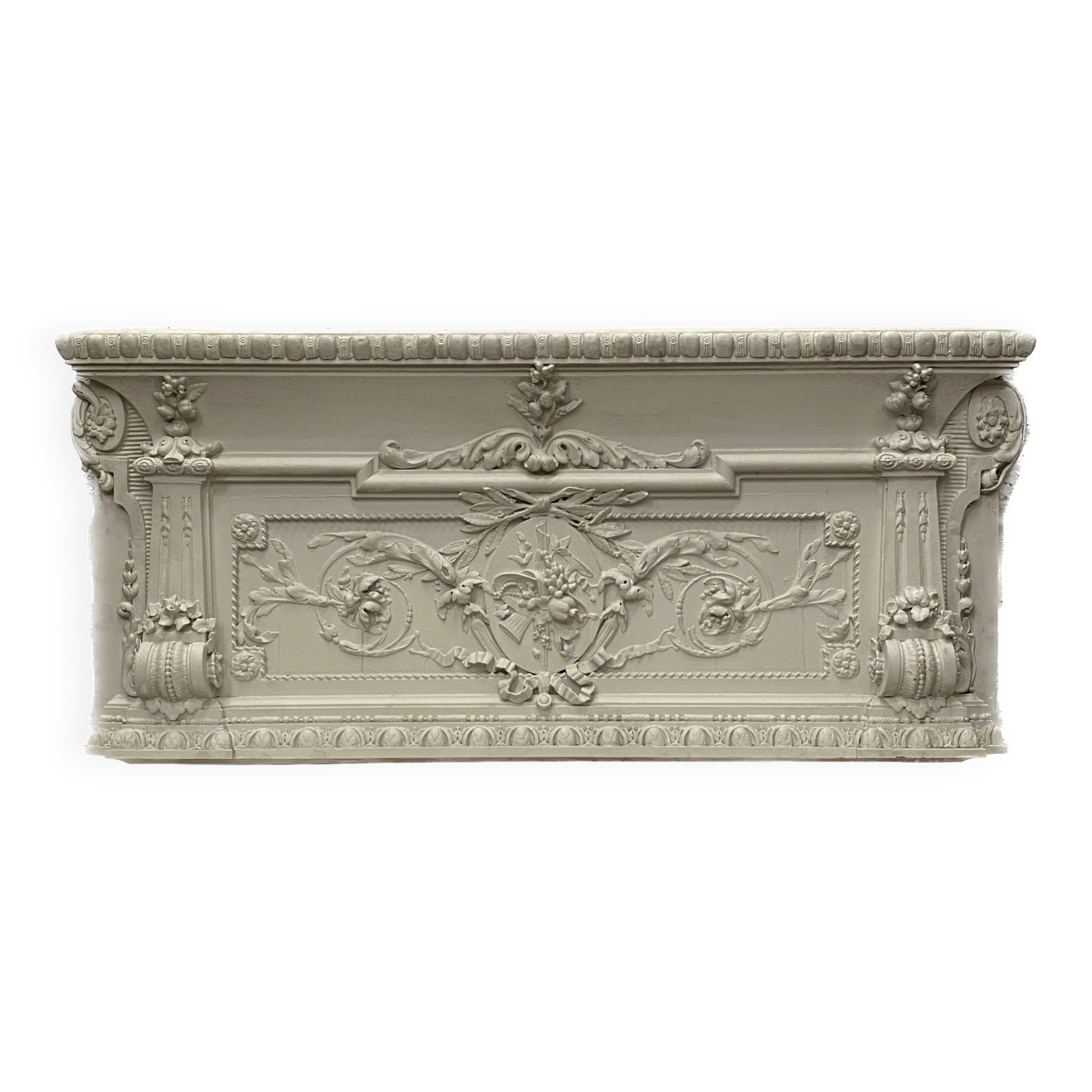 Decorative panel or top of door in wood and patinated stucco 19th century
