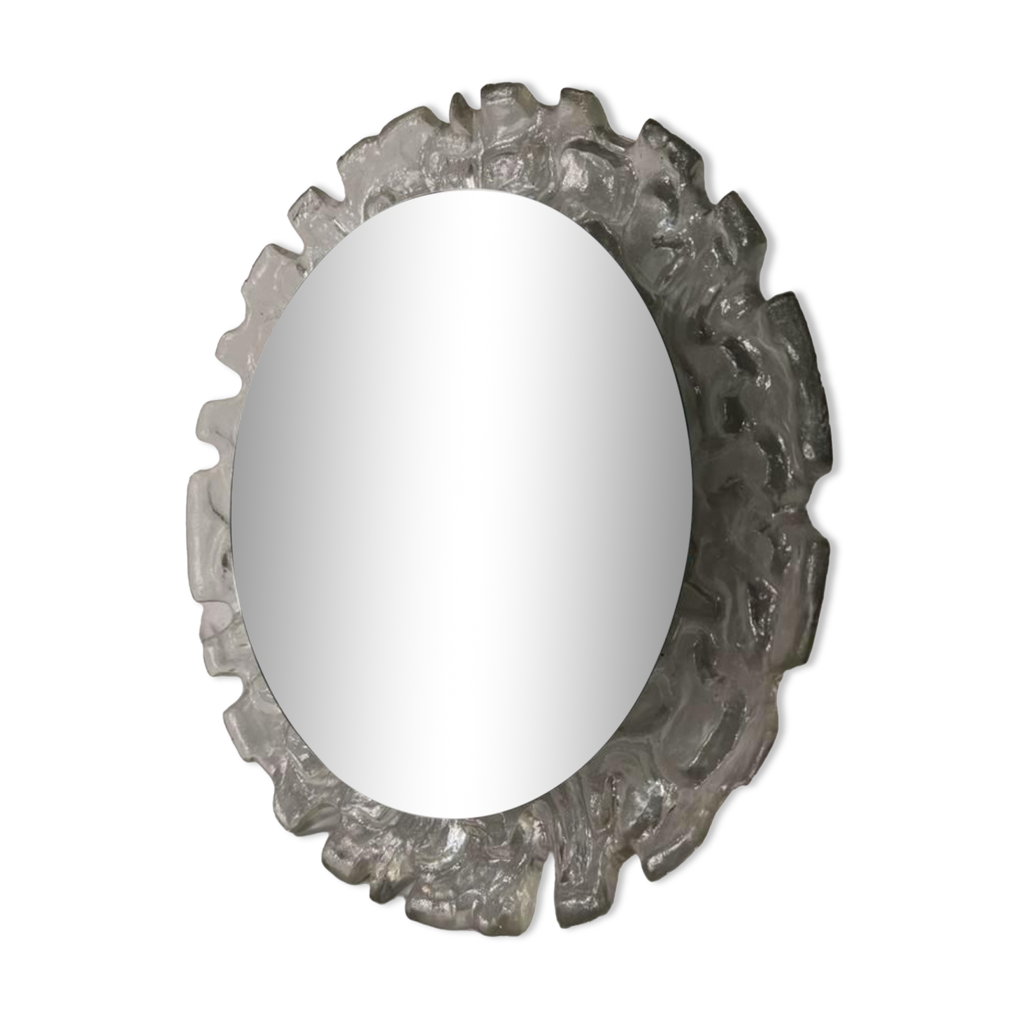 Miroir vintage avec éclairage verre glacé Hillebrand 48cm
