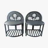 Pair of bedside tables Peacock rattan