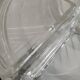 Art Deco silver-plated metal and glass serving platter for appetizers.