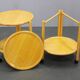 Jens Quistgaard Danish birch 2-tier round trolley Lazy Susan, 1970s