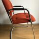 Fauteuil vintage de bureau piètement luge en laine orange par steelcase strafor