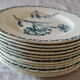 Lot 6 flat plates old iron earth K&G Lunéville Carnations