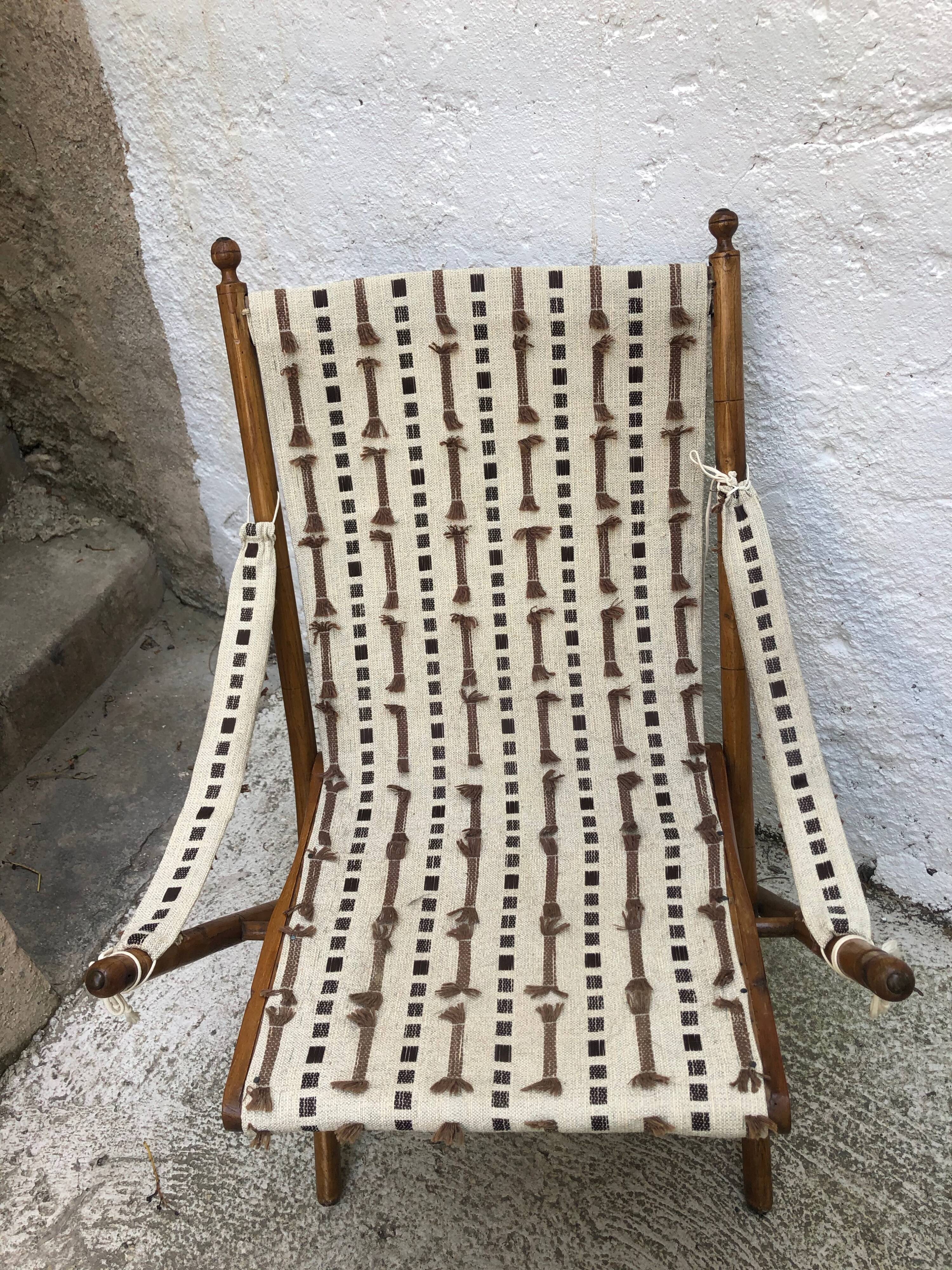 Folding garden chair and his foot rests, folding Napoleon III