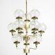 Large 1960s brass and glass tulip ceiling lamp by Hans Agne Jakobsson