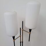 Floor lamp two glass globes and tablet