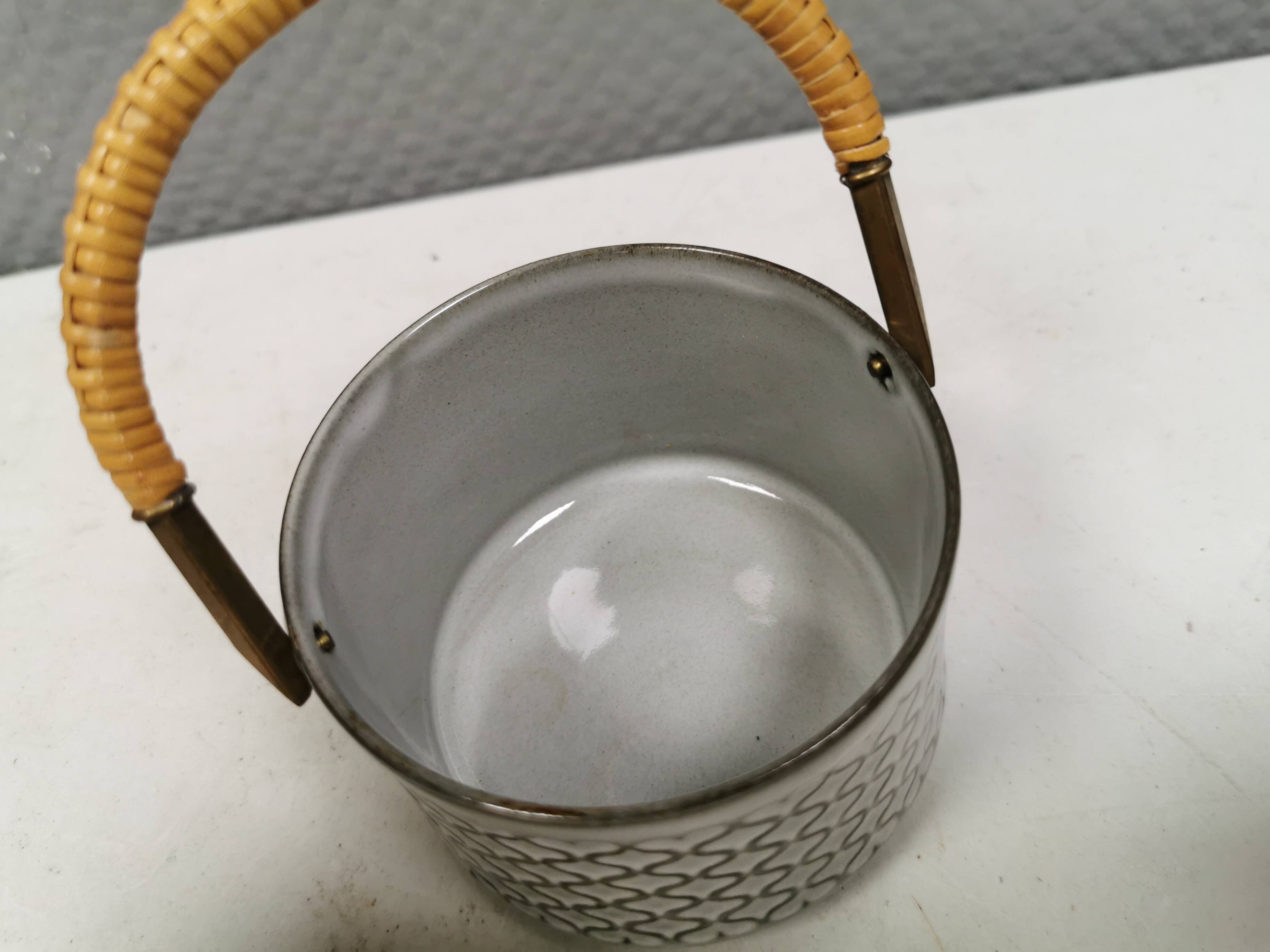 Sugar bowl made of ceramic stoneware designed by Jens H Quistgaard.