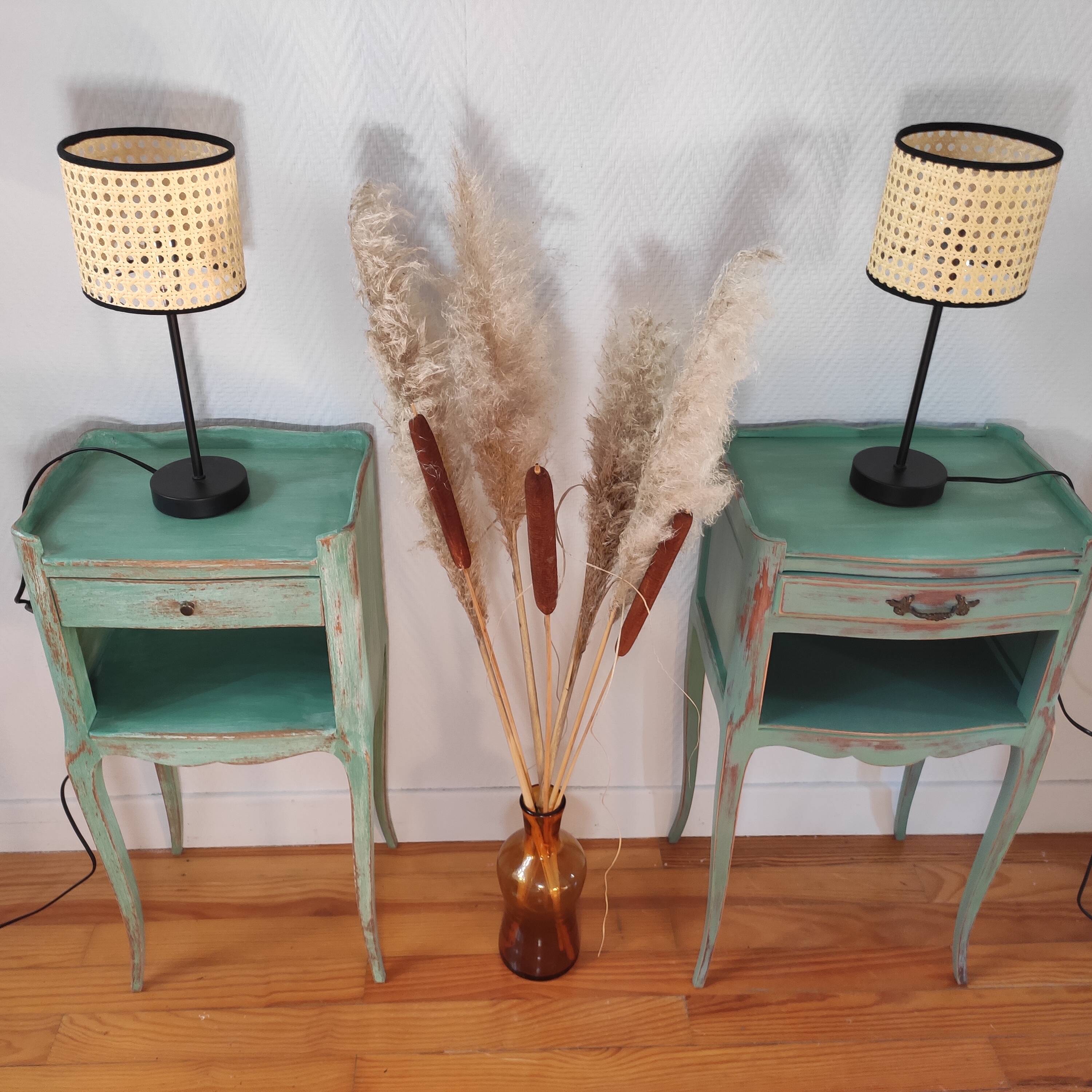 Pair of patinated bedside tables