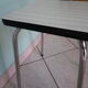 White formica stool with gray zebras from the 60s