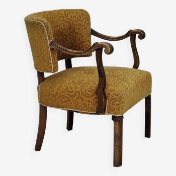 1930s, Scandinavian design, armchair, fabric, ash wood, original very good condition.