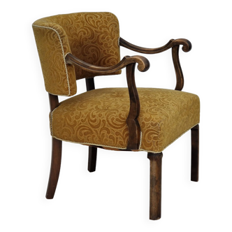 1930s, Scandinavian design, armchair, fabric, ash wood, original very good condition.