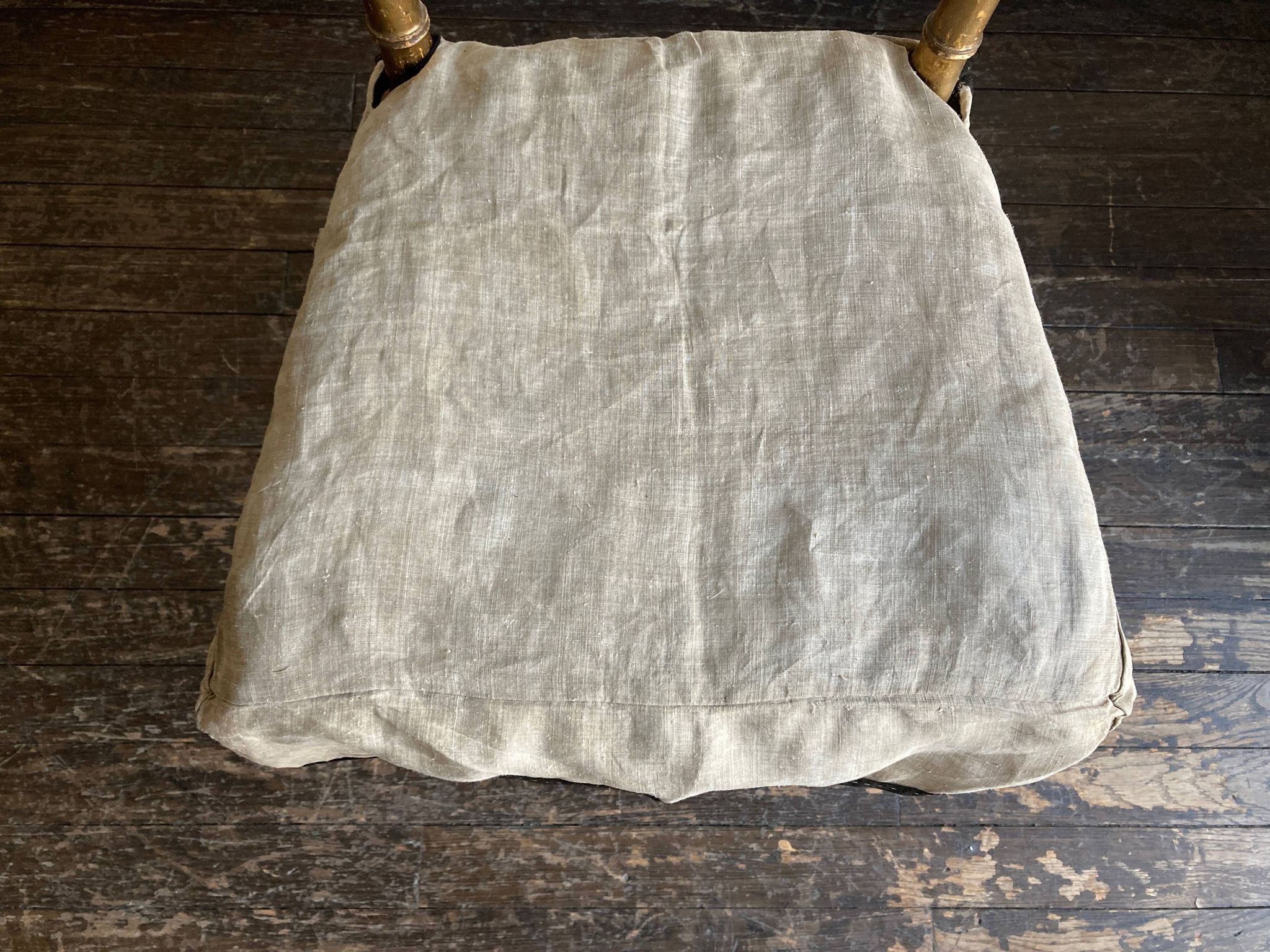 Chair in gilded wood and linen Napoleon III