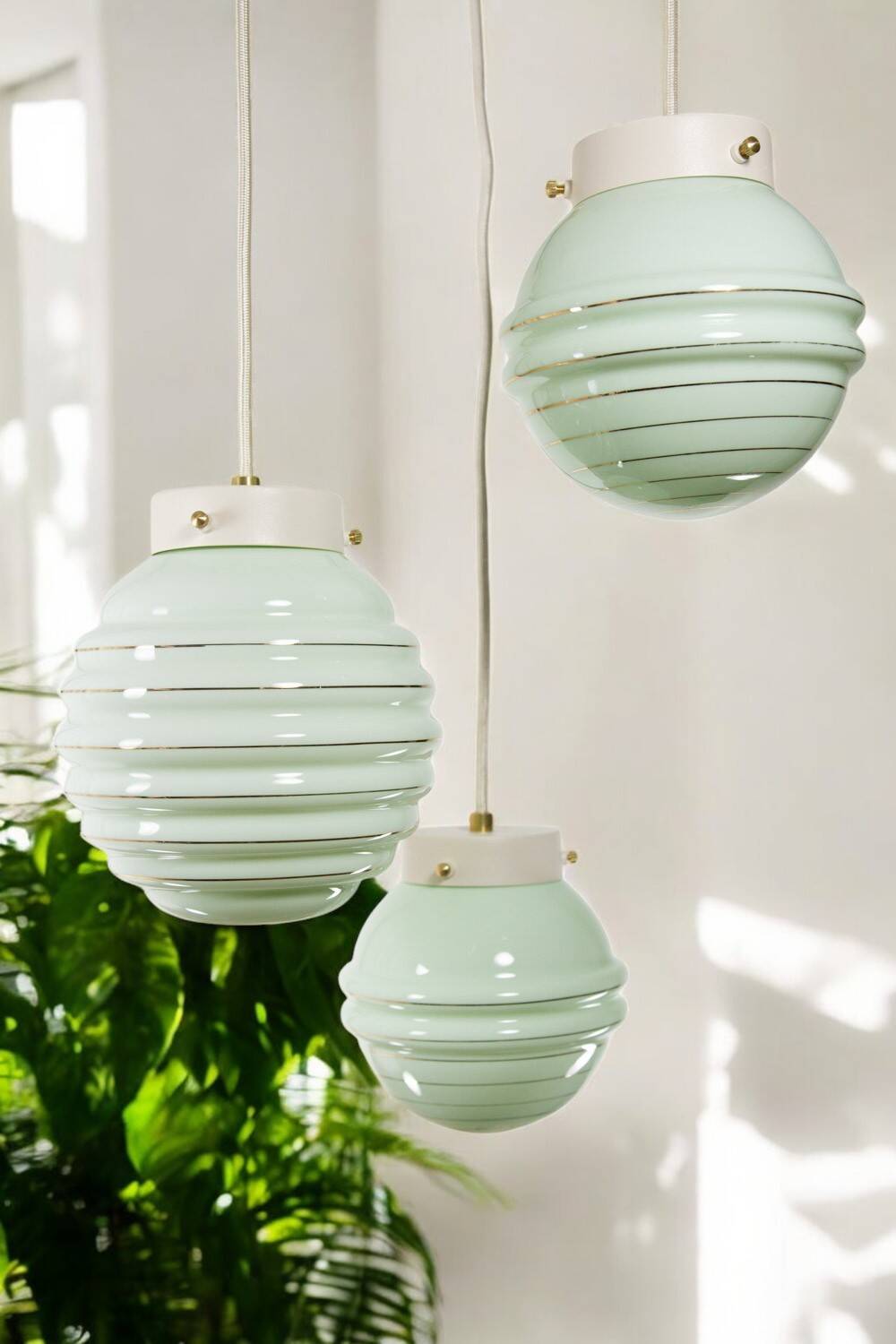 Linda * yugochic pendant chandelier * mcm hanging light * mini vintage cascade * retro glass * gold