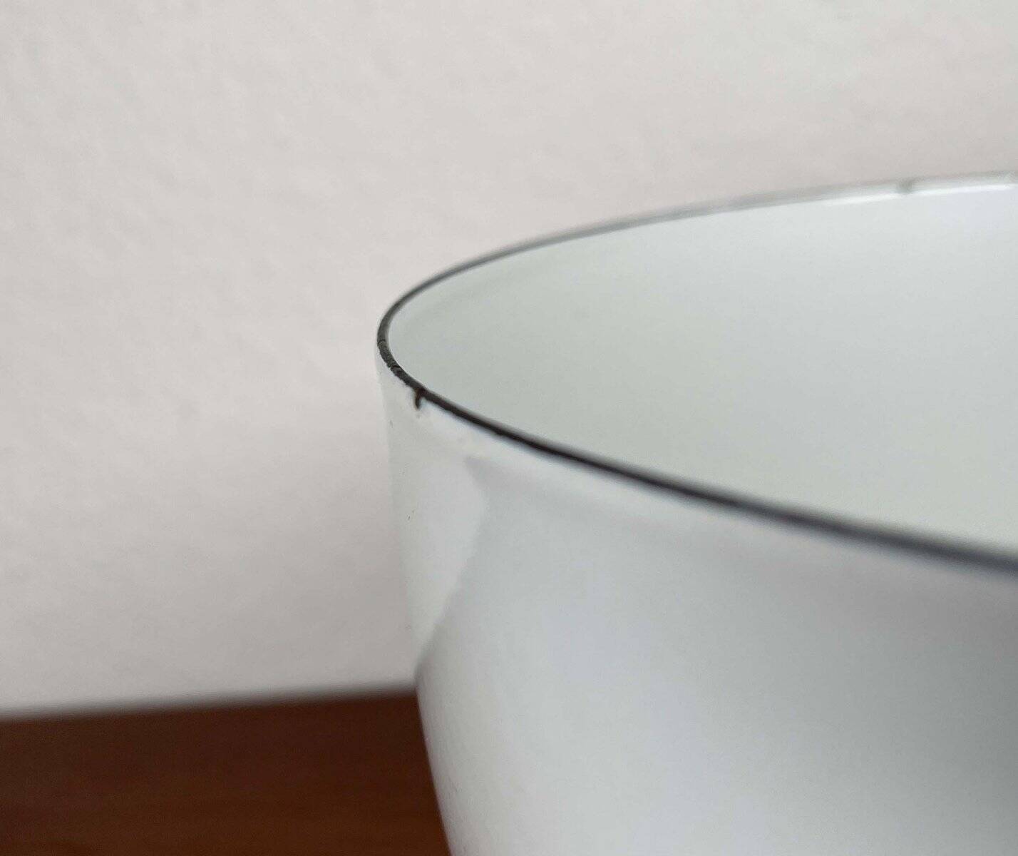 Mid-Century Modern Danish Large White Enamel Bowl, 1960s