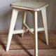 Old workshop stool in patinated solid wood