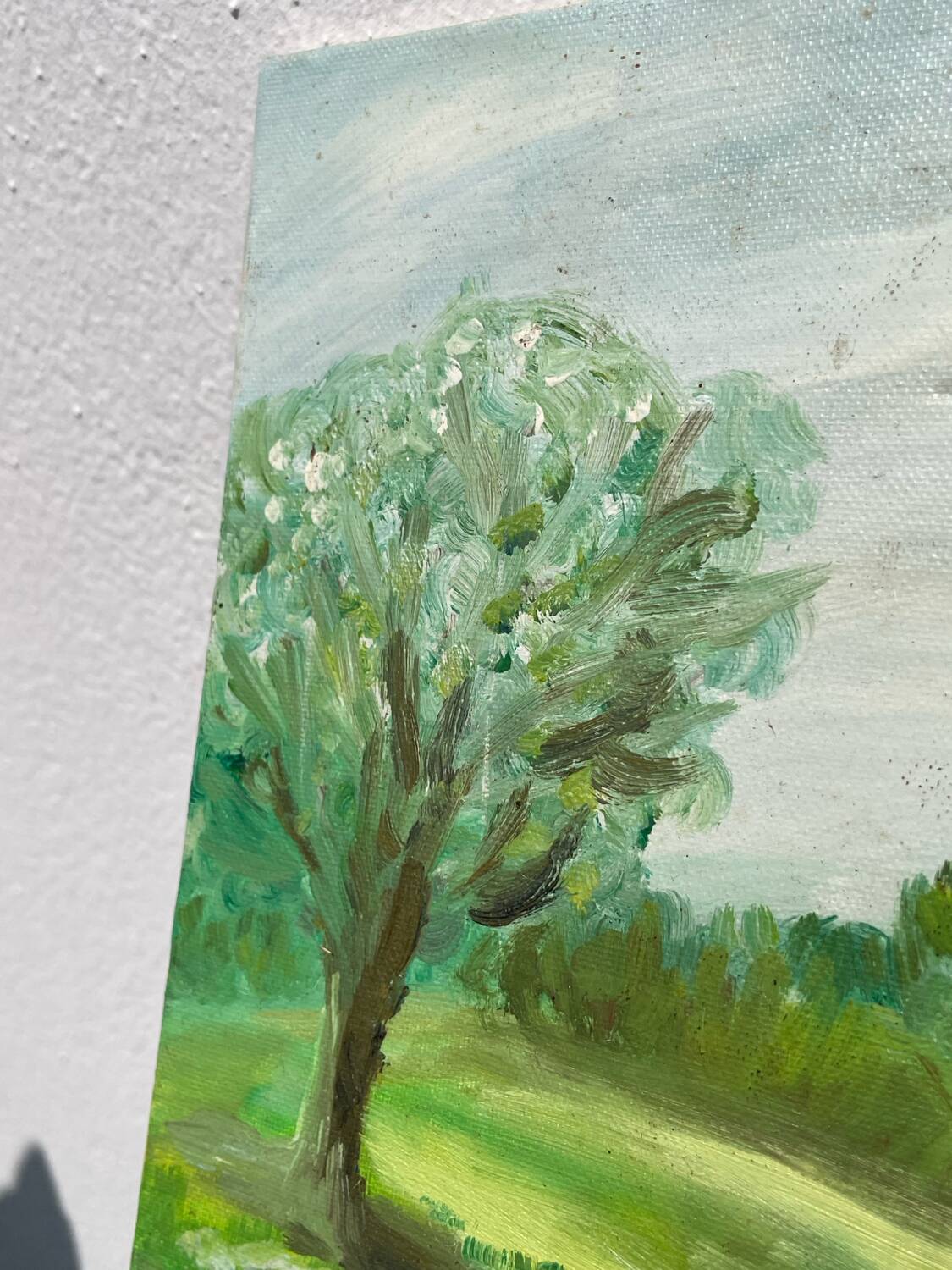 Old painting of a rural landscape