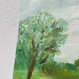 Old painting of a rural landscape