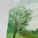 Peinture ancienne paysage champêtre