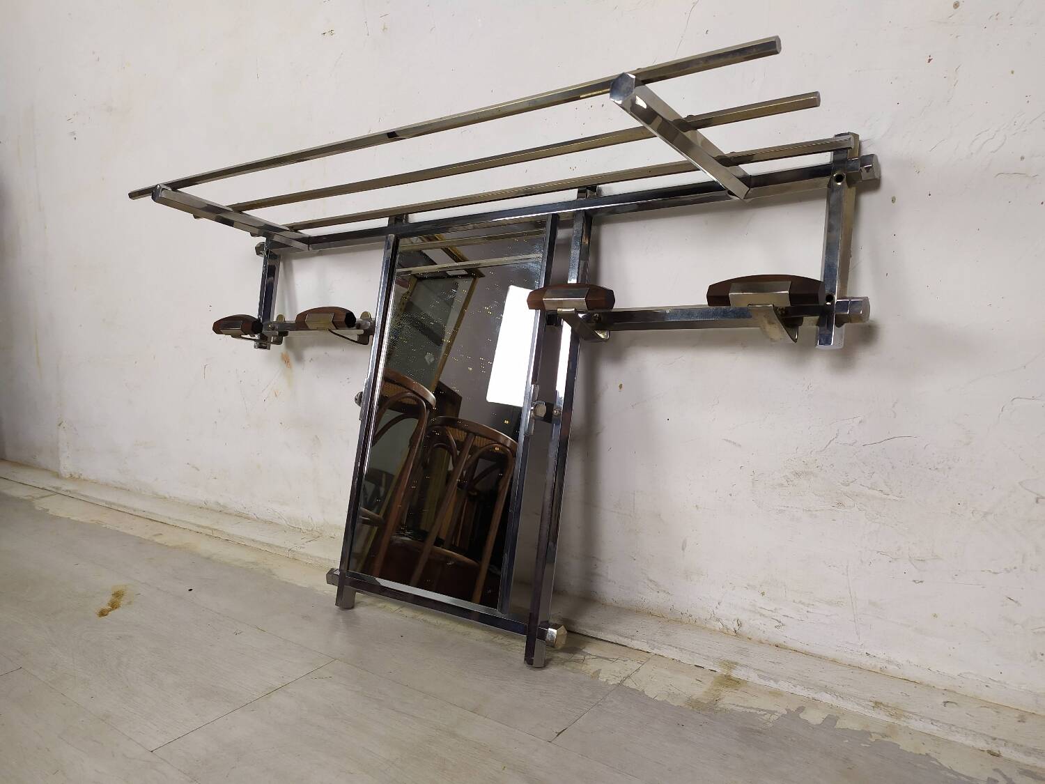 Art Deco chrome coat rack