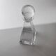 Vintage Murano glass decanter from the 1980s, transparent crystal pyramid with a spherical stopper, Linea 7.