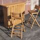Bamboo counter or bar. (With 2 folding high chairs)