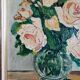 Pair of oils on panel "bouquet of yellow roses" and "bouquet of anemones"