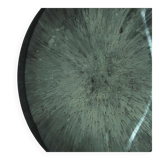 Modern Sculptural Concave Blue Glass Round French Mirror, Unique Piece