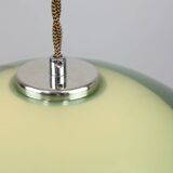 Italian space-age plexiglass green pendant lamp, 70s