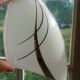 Tulipe abat-jour oblique verre dépoli - motif trait noir & dorure - vintage