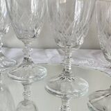6 antique engraved glasses for wine or water.