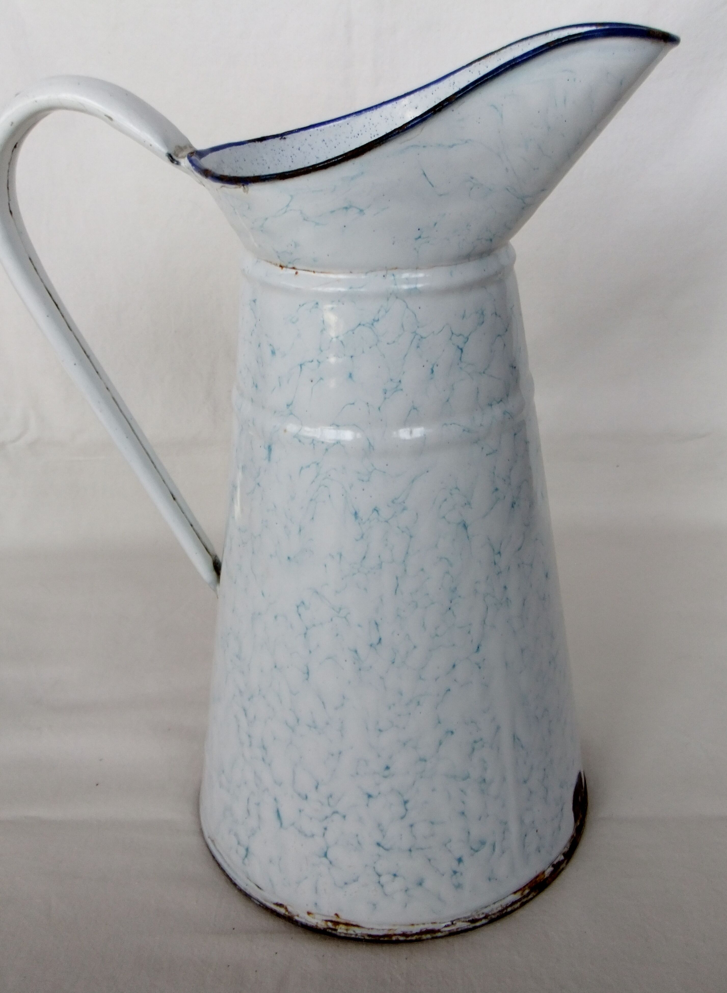 Broc pichet verseuse tôle émaillée seau pot collection 37cm